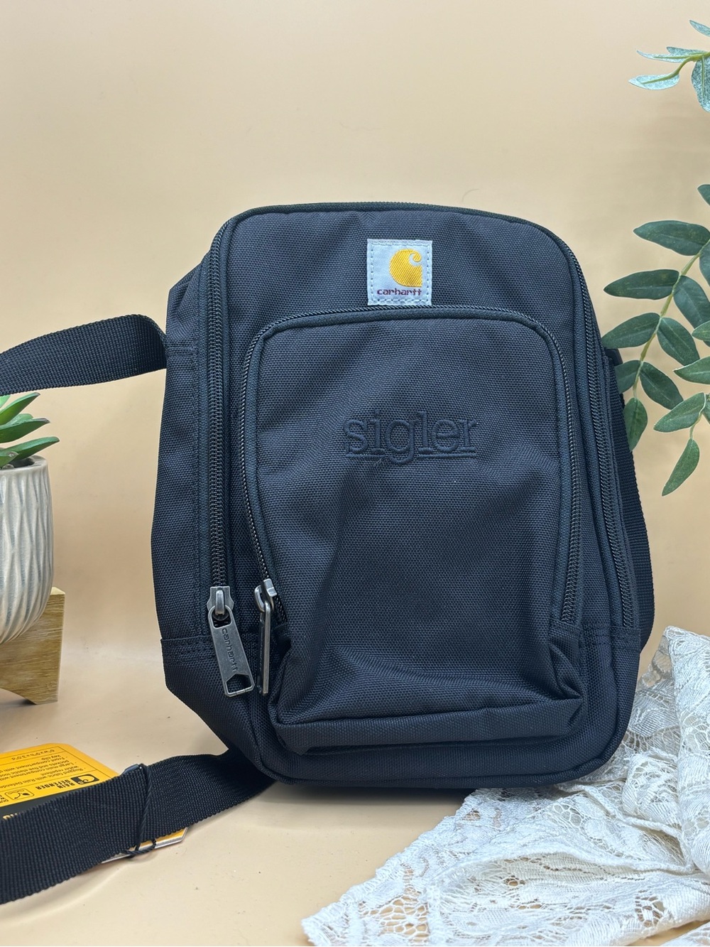 Carhartt Black Compact Crossbody Messenger Bag